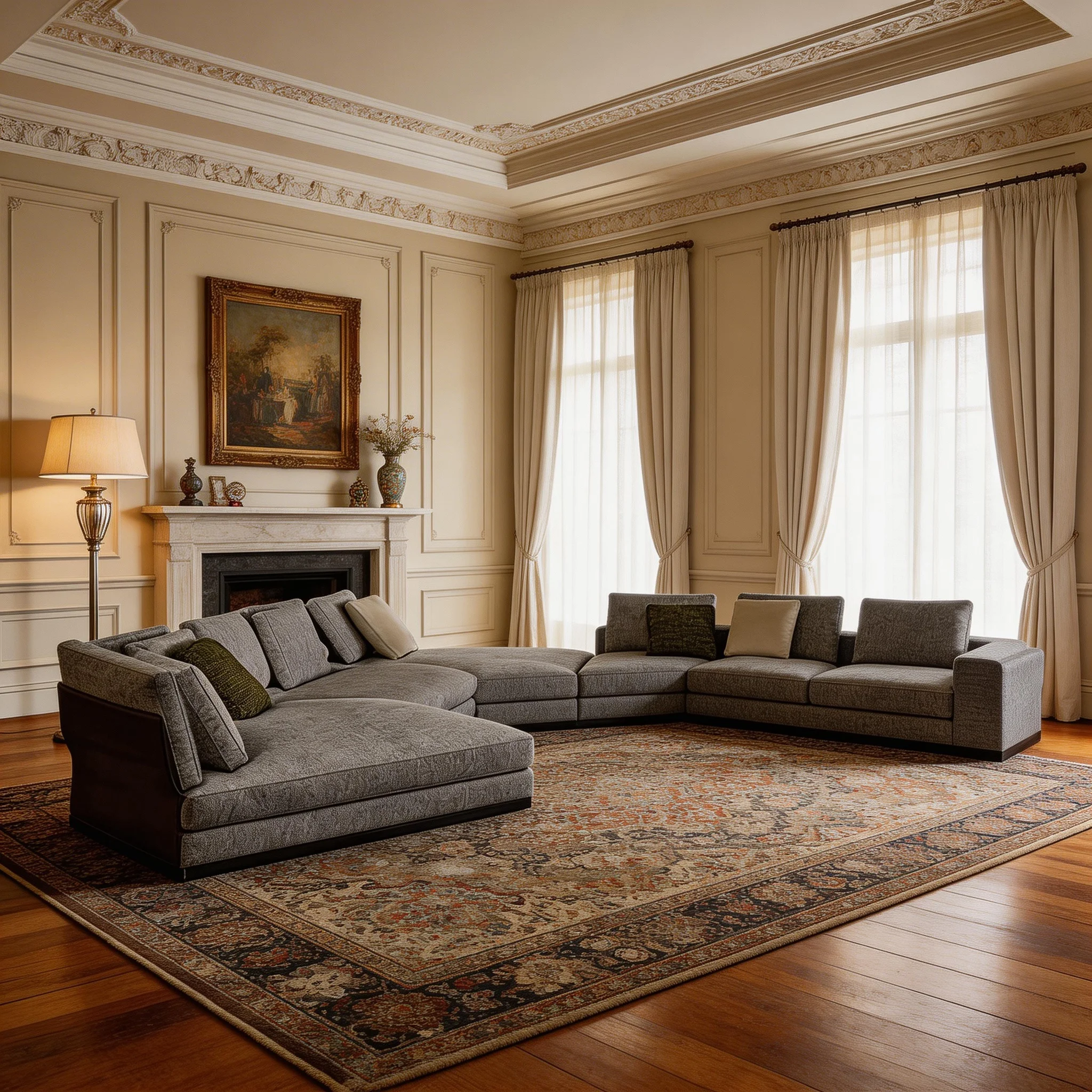 Luxury Modern Velvet Fabric Tufted Sponge 10-Seater Modular Extendable Sectional Sofa Set Metal Legs Apartment Living Room Villa