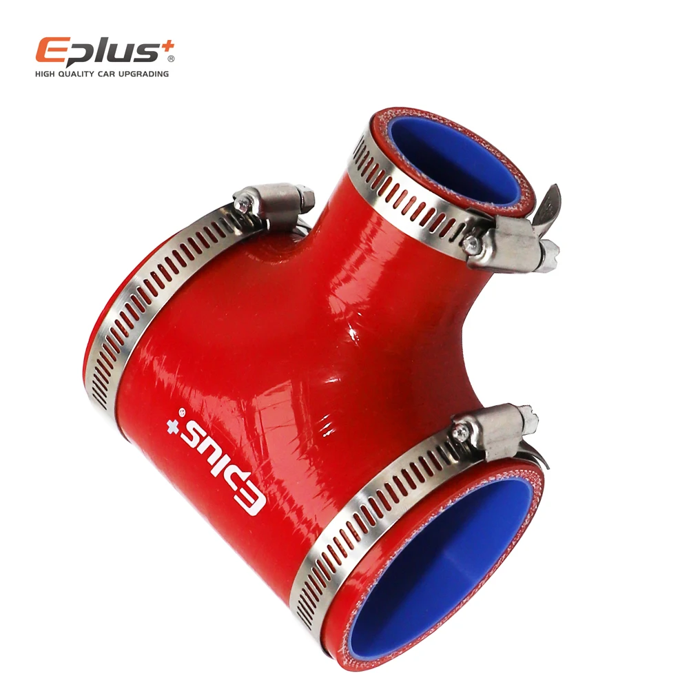 EPLUS الأحمر العالمي سيليكون أنابيب خرطوم T-شكل 3-way موصل سيارة المبرد توربو كمية الأنابيب المقرنة متعدد الحجم #5