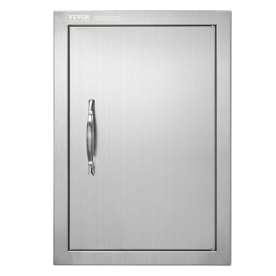 

BBQ Access Door 14W x 20H Inch Single Outdoor Kitchen Door Stainless Steel Flush Mount Door Wall Vertical Door with Handle for