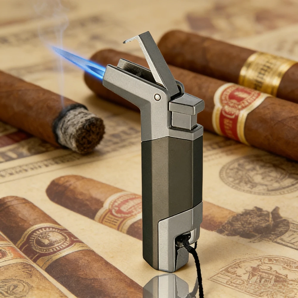 

HONEST Windproof Turbo Torches Lighter Refillable Butane Gas Cigar Lighter Outdoor Adventure BBQ Spitfire Come Without Box