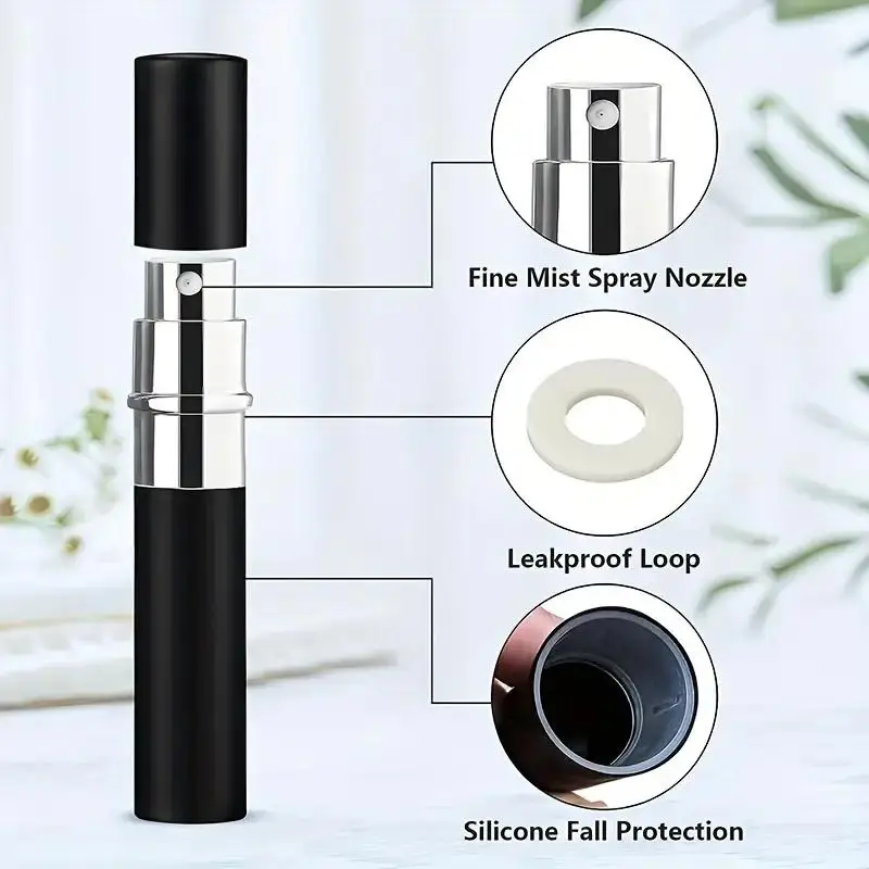 5pcs 5ML rechargeable perfume spray bottle cosmetics portable empty bottle travel atomizer rechargeable perfume bottle