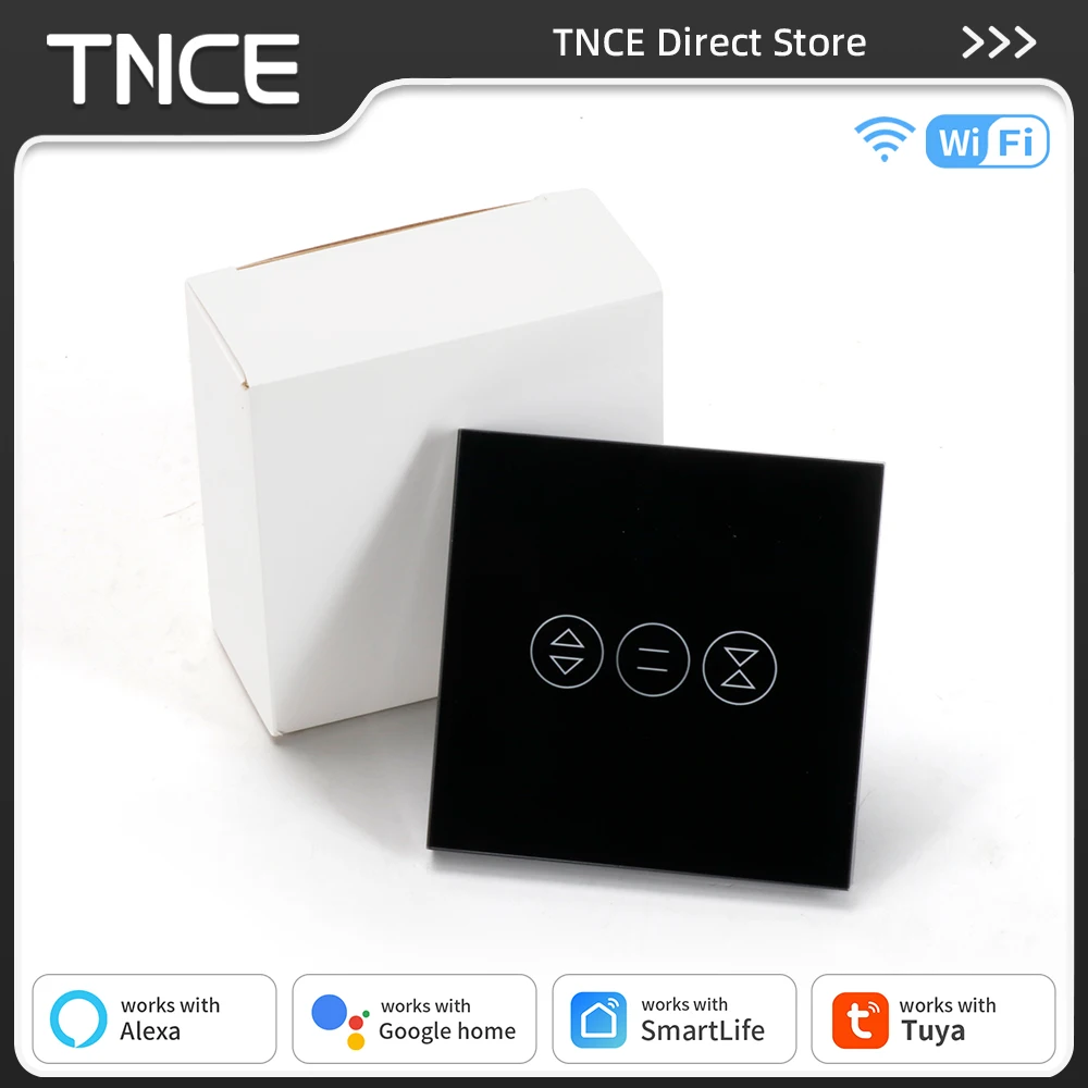 

Умный сенсорный Wi-Fi выключатель TNCE EU/US для штор и рулонных жалюзи, совместимый с Tuya Smart Life App, Alexa, Google Home