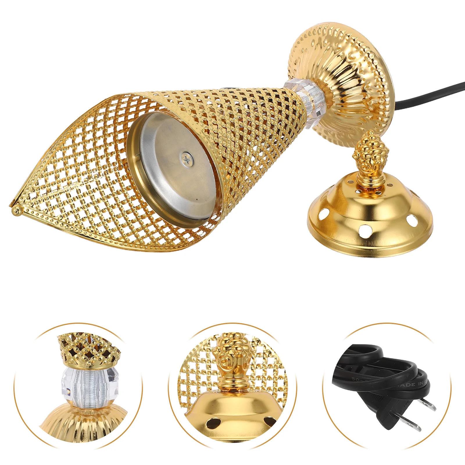 

Middle Eastern Festive Metal Mabkhara Incense Burner Electric Plug In Aroma Lamp For Bakhoor Oud Home Decor Holiday Parties