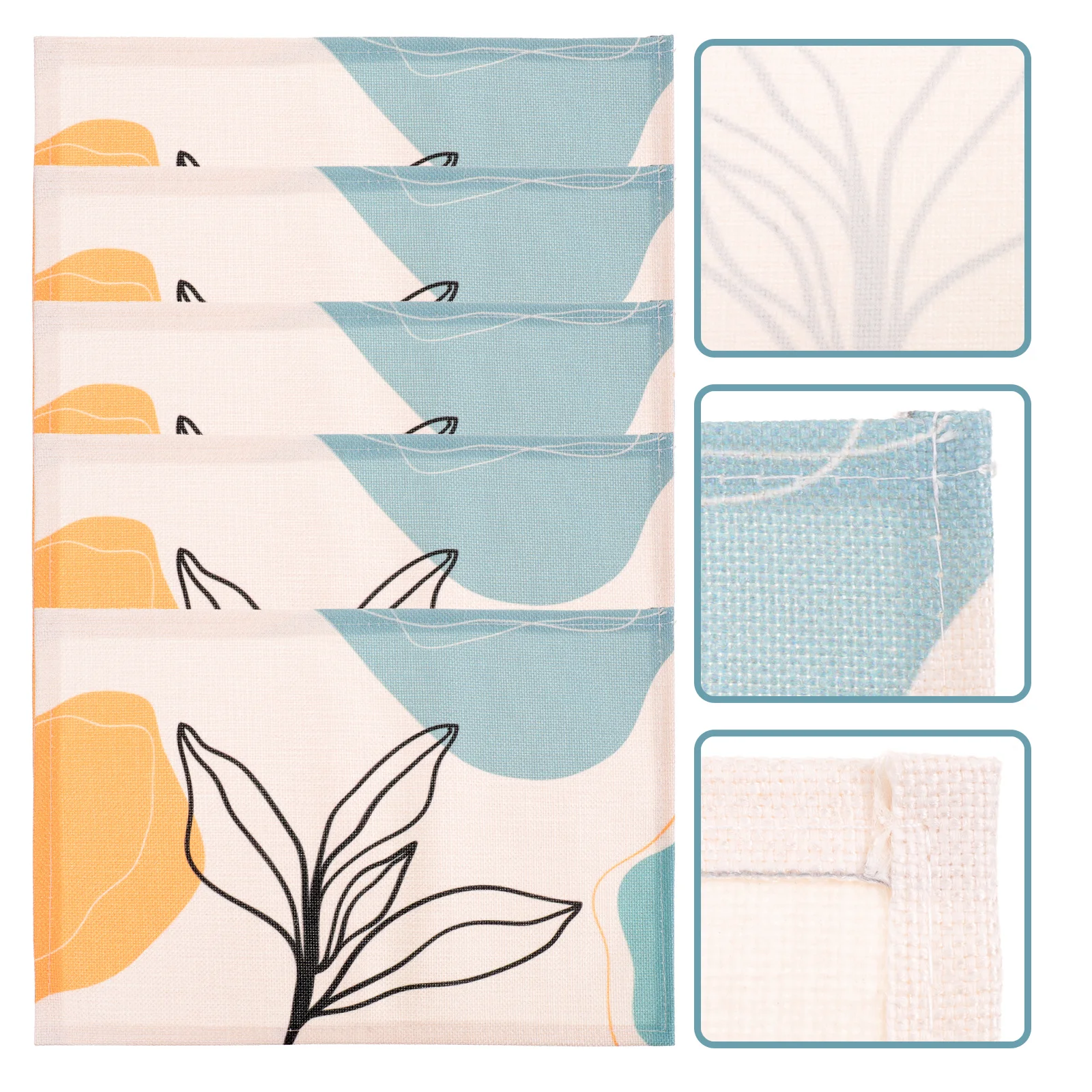 5 قطعة مفرش طاولة على الطراز الشمالي قابل للغسل مكان حصيرة لغرفة الطعام ديكور الإبداعية كأس حصيرة ريفي المطبخ الجدول الحصير المنزلية