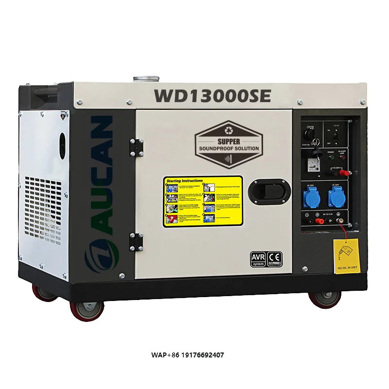 Small 10kva ’Diesel Generator 10kw Portable Home Use with Silent Type AC Single 50 Hz Frequency ATS Option