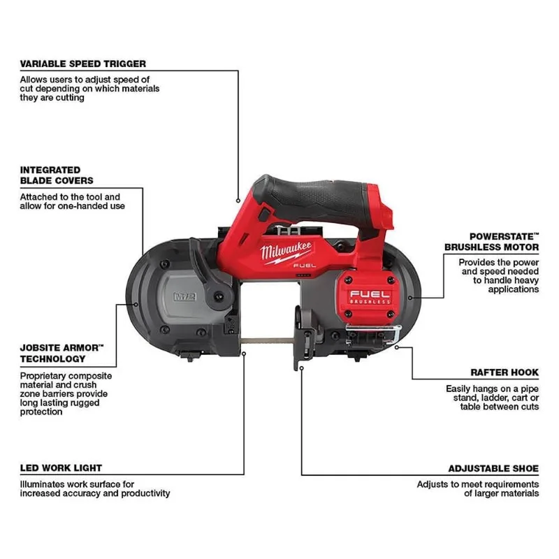 Milwaukee M12 FBS64/2529 M12 FUEL™ Brushless Cordless Compact Band Saw 12V Lithium Power Tools