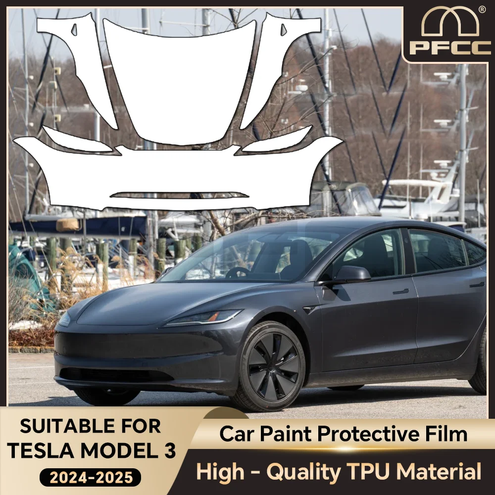 

9MIL For Tesla Model 3 Highland Performance 2024 2025 2026 Pre-cut Clear Bra TPU Paint Protection Film Car Body Anti-scratch Kit