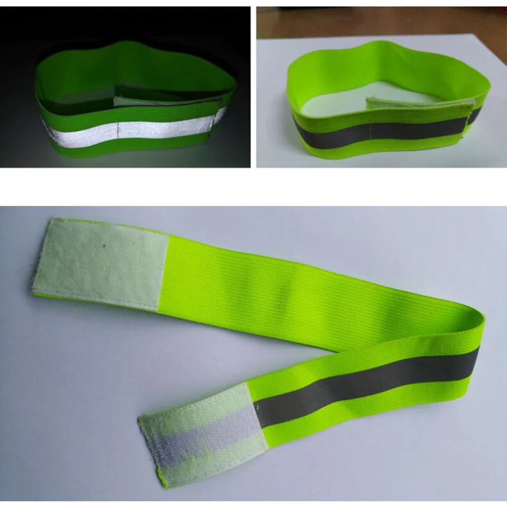 4 Pcs Safety Bands Reflector Tape Straps Reflective Running Gear Ankle Elastic High Visibility Wristbands Night