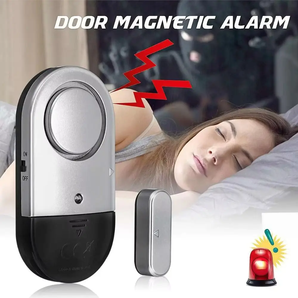 Durable Magnetic Door Window Alarm Security Protection 125 DB Burglar Alarm Wireless Sensors for Household Hotel Shop