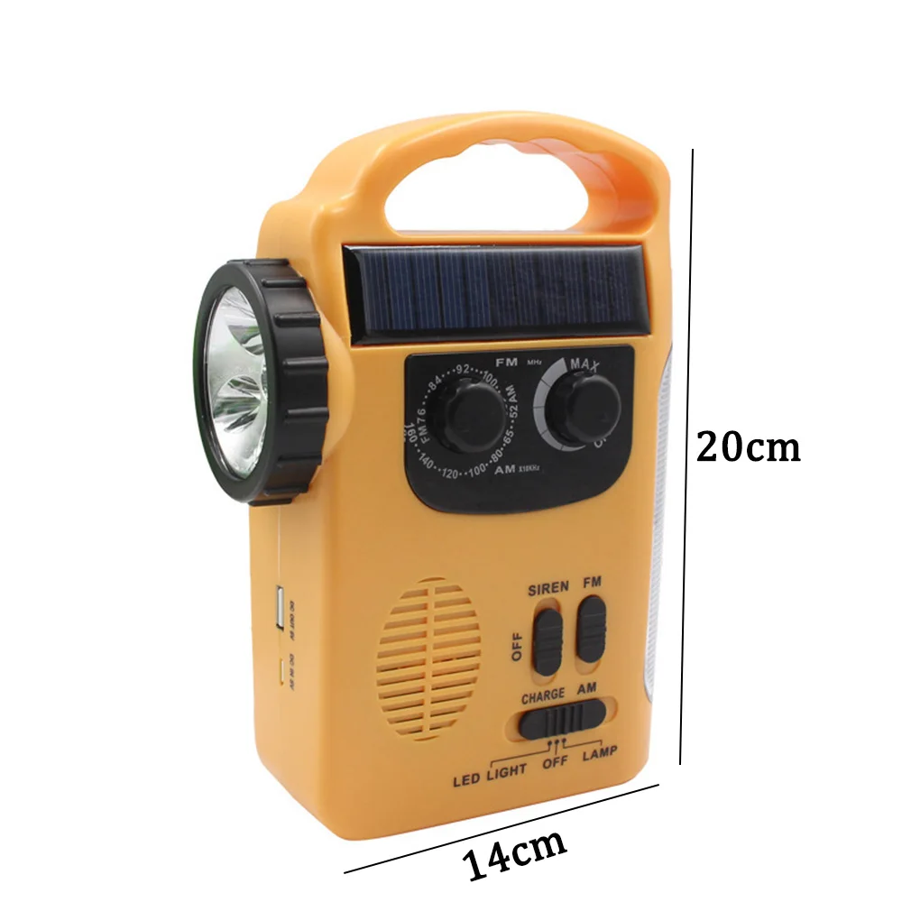 Hot Hand Crank Solar Dynamo Radio Multifunctional AM/FM Radios with LED Light Outdoor Emergency Alarm Sound Cell Phone Charging