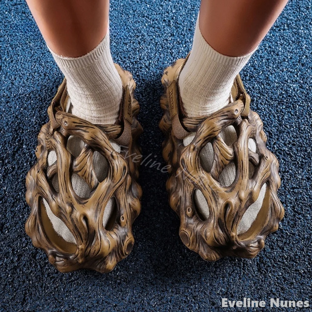 

Bionic Tree Root Casual Slippers Women/men Hollow Breathable Hook & Loop Strange Flat Sandals 2025 New Outdoor Comfort Sandals
