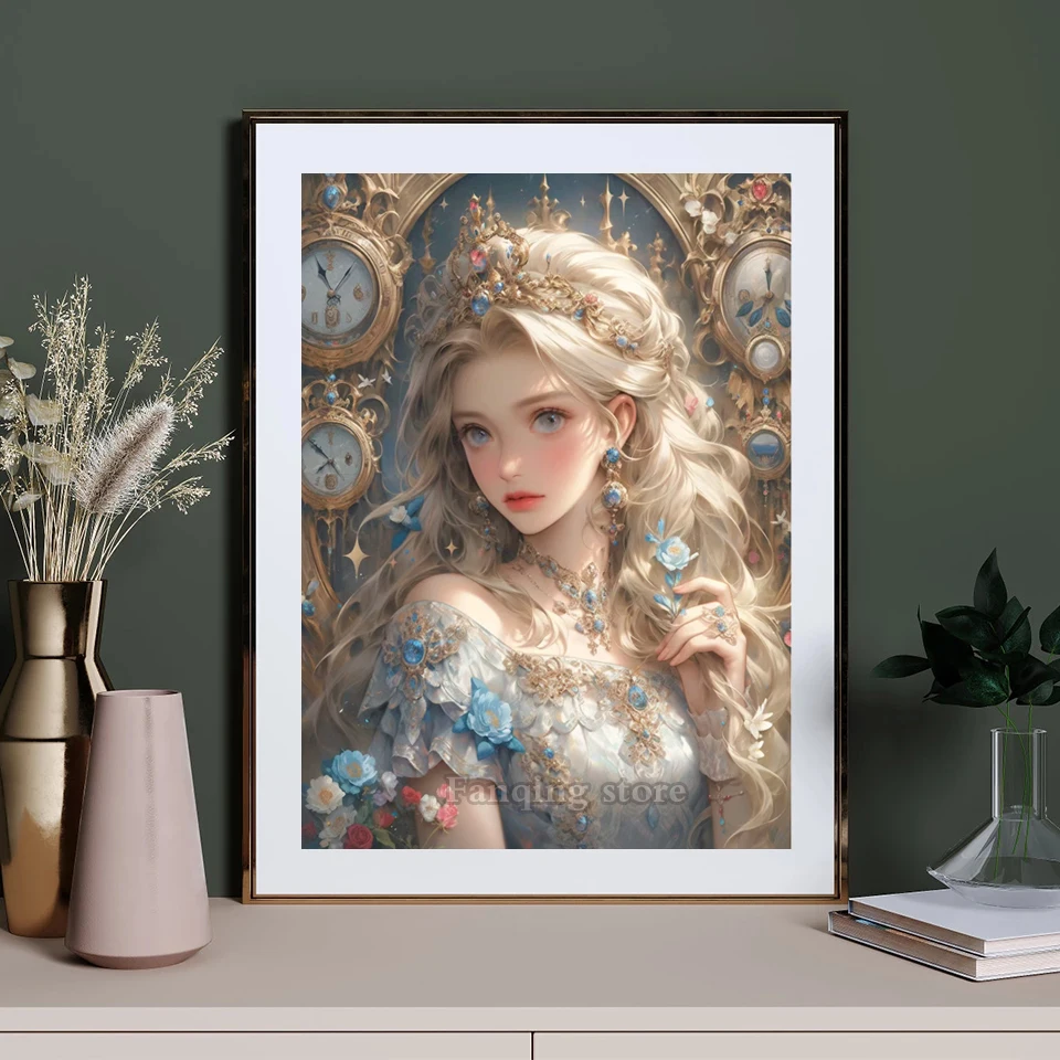 DIY 5D Diamond Painting Cartoon Long Hair Princess Full Square/Round Mosaic Diamont Embroidery Cross Stitch Home Decor Gift S3