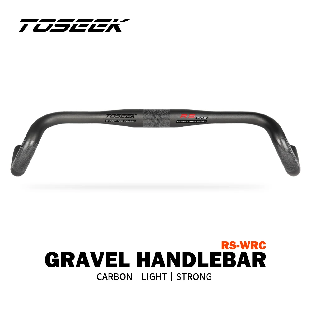 Toseek rs-wrc guiador de cascalho de carbono exotropismo guiador 31.8mm guidão de bicicleta de estrada ciclocross 400/420/440mm preto fosco