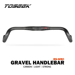 TOSEEK RS-wrc Carbon Gravel kierownica egzotropizm uchwyt 31.8mm kolocross kierownica roweru szosowego 400/420/440mm czarny matowy