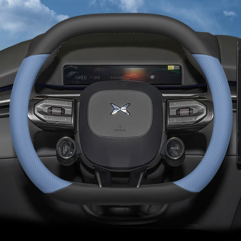 غطاء عجلة قيادة السيارة من الجلد لملحقات Xpeng G6 G9 P7 2022 2023 2024 2025 2026 #6
