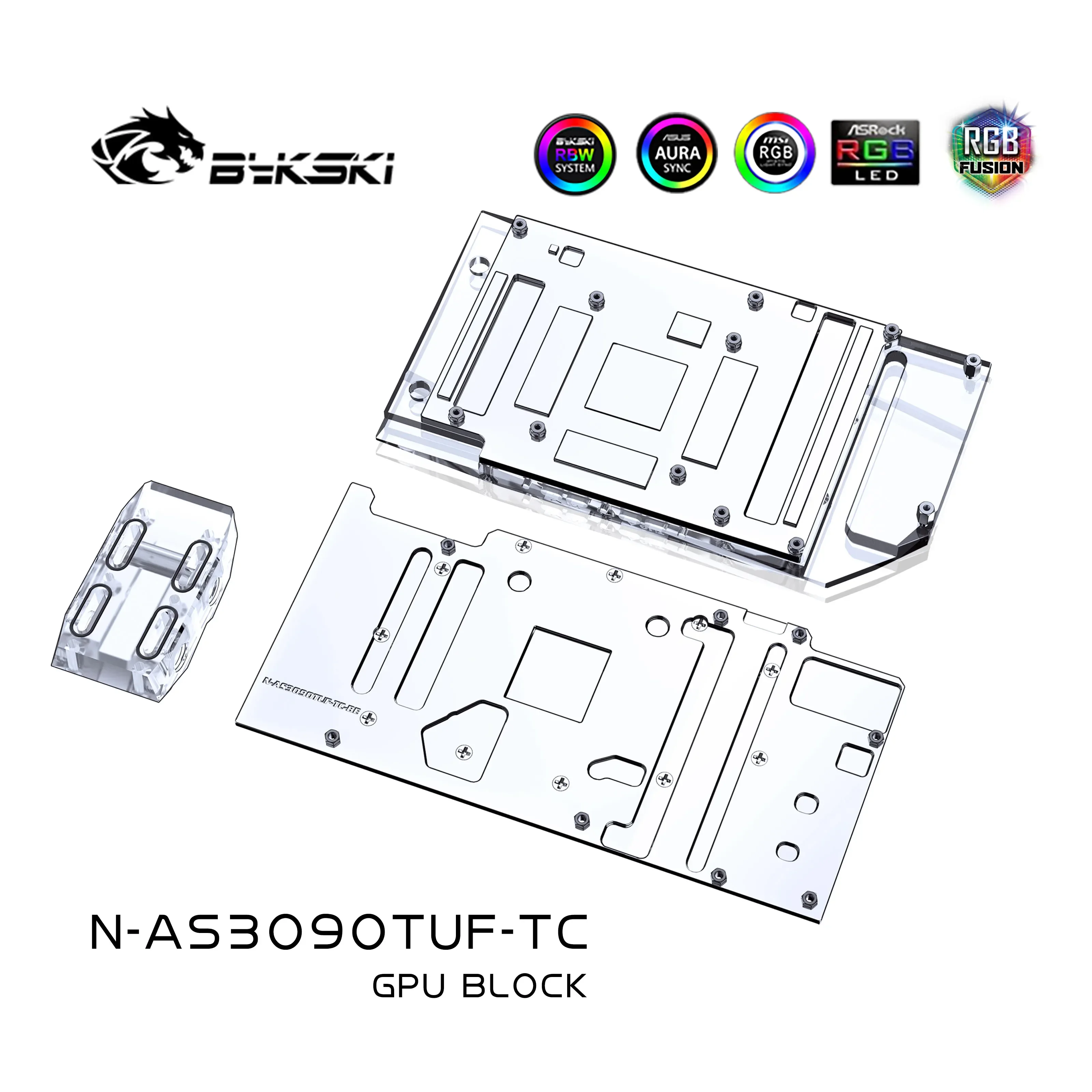 Imagem -05 - Bykski N-as3090tuf-tc Bloco de Água Refrigerando Ativo da Placa Traseira de Gpu para Asus Tuf Rtx 3090 3080 Jogos Refrigerador do Dissipador de Calor do Radiador de Vram