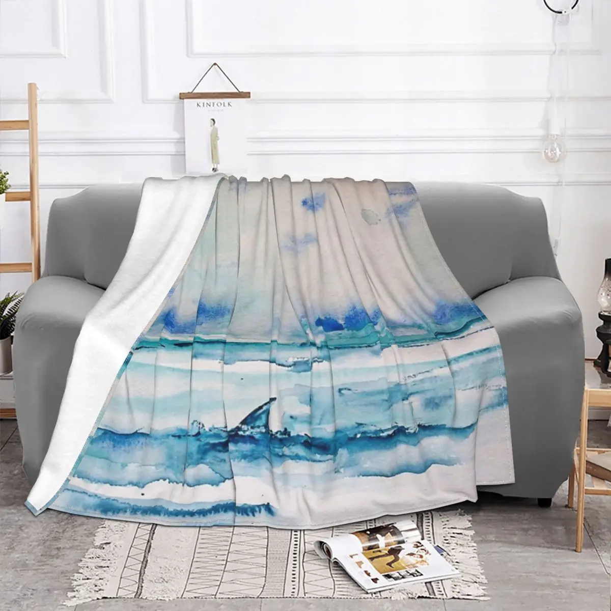 Shark Fin Home Bedroom Winter Blankets Custom Blanket Personalized Throw Blanket