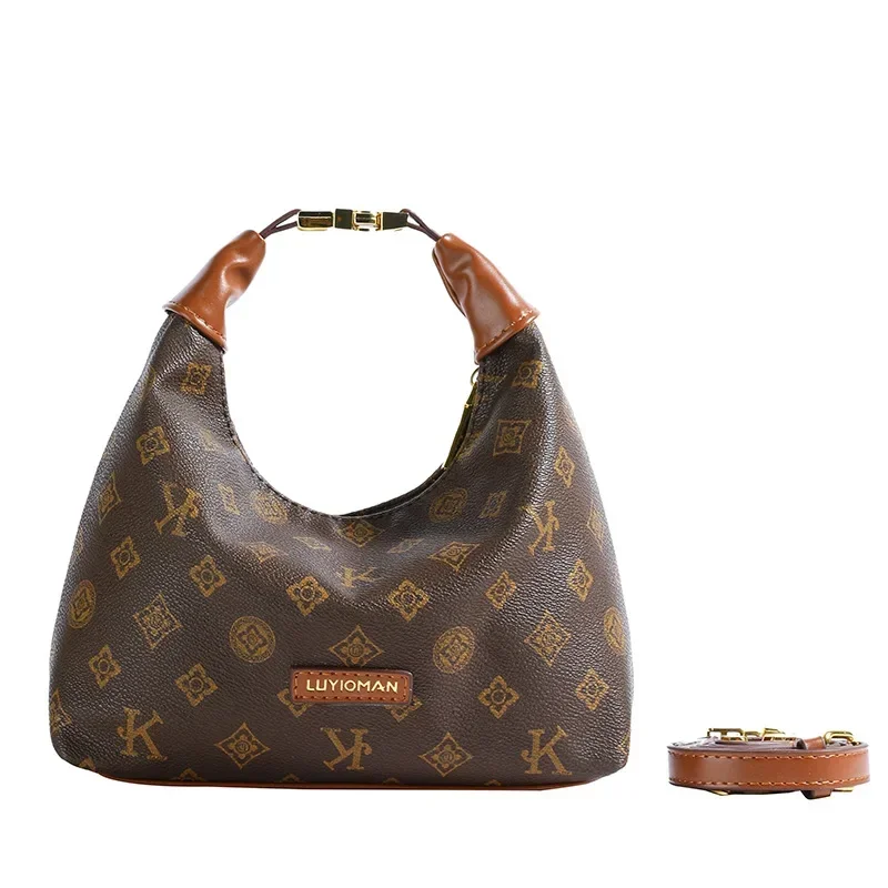 

2025 Textured Hobo Bag Women, Vintage Print Shoulder Bag with Adjustable Chain, Versatile Crossbody Purse for City Strolls