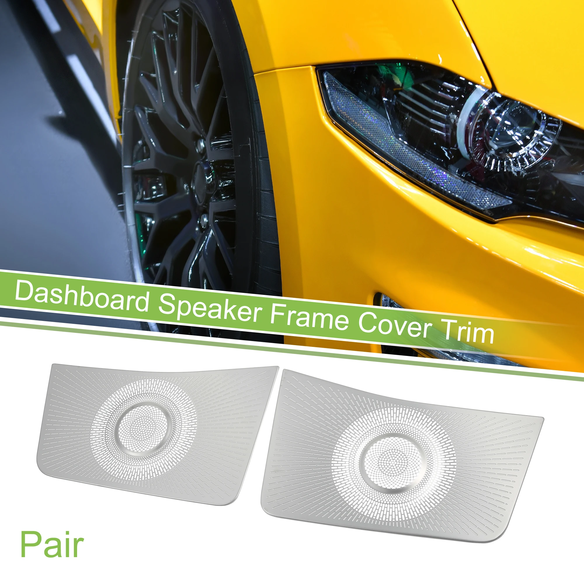 

UXCELL пара автомобильных динамиков на приборной панели, накладка на рамку для Ford Bronco 21-23, серебристый тон