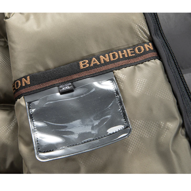 ياقة كبيرة 2026 سترات شتوية جديدة للرجال ملابس خارجية غير رسمية سميكة ملابس خارجية بقصة ضيقة مقاومة للماء معطف خارجي بياقة واقفة دافئ #6