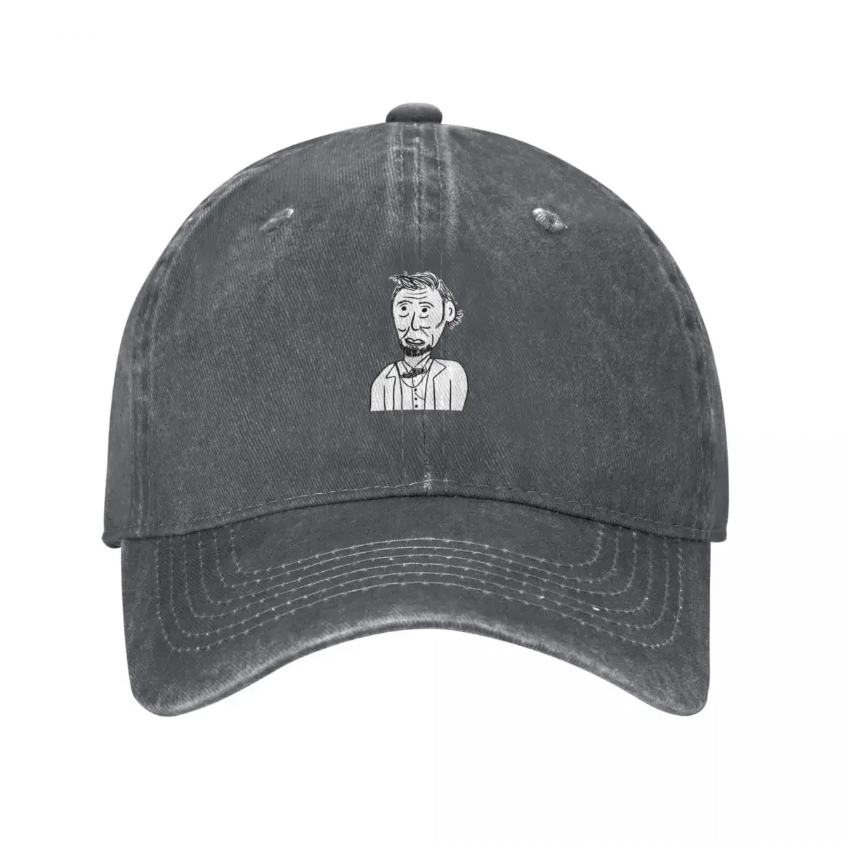 

Poorly Drawn Abraham Lincoln Baseball Cap Big Size Hat Thermal Visor For Men Women's