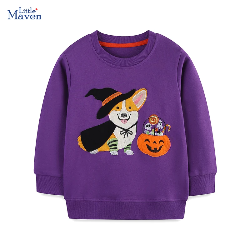 Little Maven Halloween 2025, Kinderkostüme, Halloween-Kürbis, Baby-Jungen-Sweatshirt für Kinder, Kleidung, Herbst-Mädchen-Sweatshirt