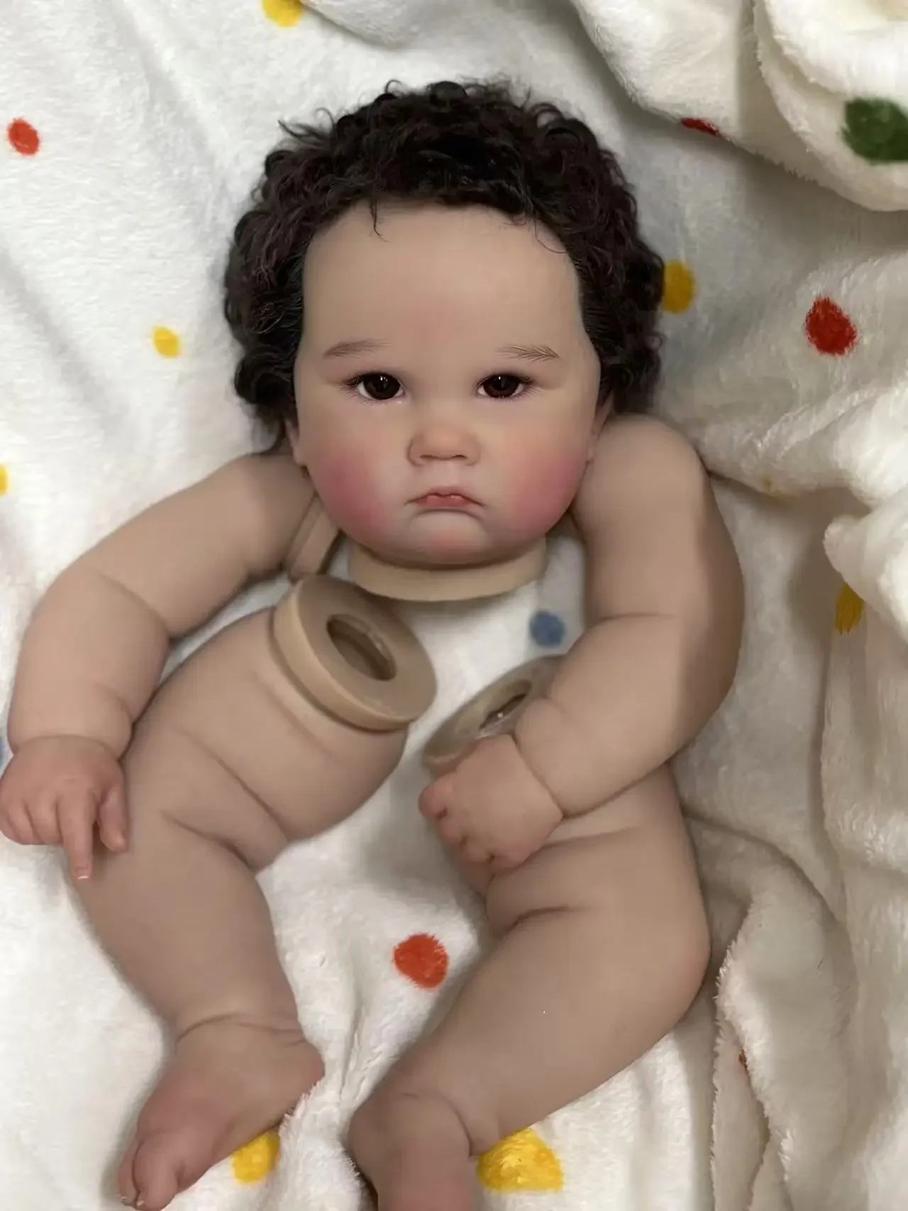 St.Store,25 pulgadas, Reborn Baby Charlotte con pelo enraizado a mano, Kit pintado, pieza DIY con cuerpo de tela