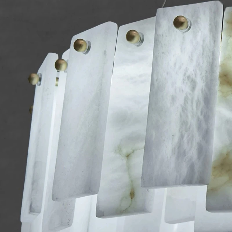 

Full copper marble living room pendant light, high-end luxury villa, post-modern study, bedroom, dining room pendant light