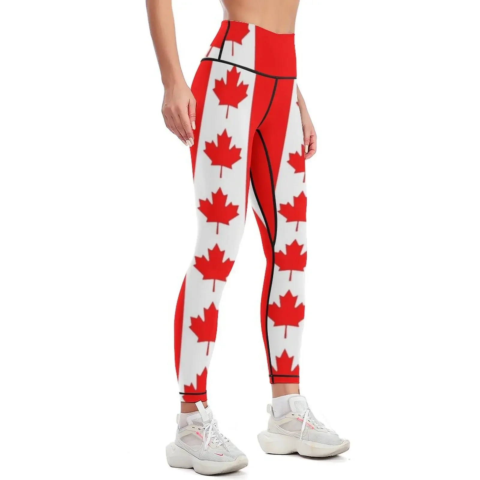 Official Canadian Flag Leggings Fitness's gym clothes Fitness clothing Golf wear Leginsy push up Womens Leggings