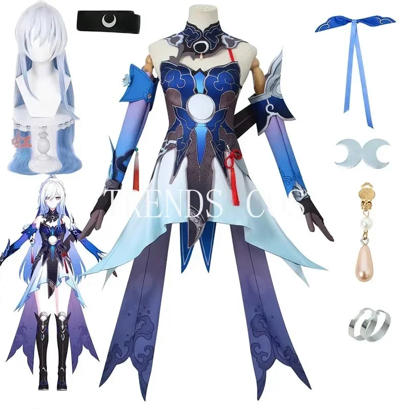 

Anime Cosplay Honkai: Star Rail Jingliu Cosplay Costume Jing Liu Game Suit Halloween Outfits Wig for Comic With Jingliu Role Pla