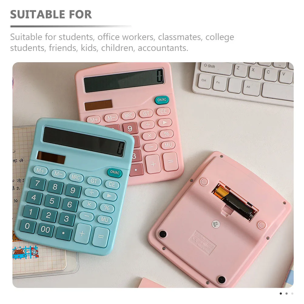 

Dual Power Solar Calculator Portable Basic Calculator Office Computing Tool Student College Use Multi-Function Lightweight