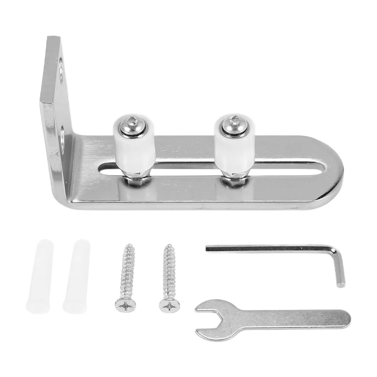 KSOL Modern Chrome Sliding Barn Door Floor Guide Ball Bearings Adjustable Stay Roller Wall Mount System for All Size Door