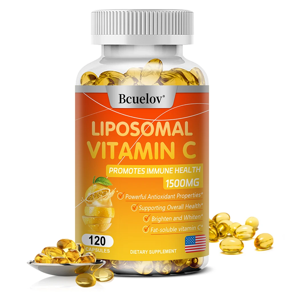 Liposomal Vitamin C 1500mg 120 Capsules - Highly Absorbed, Fat-Soluble Vitamin C, Antioxidant Supplement, Immune System Collagen