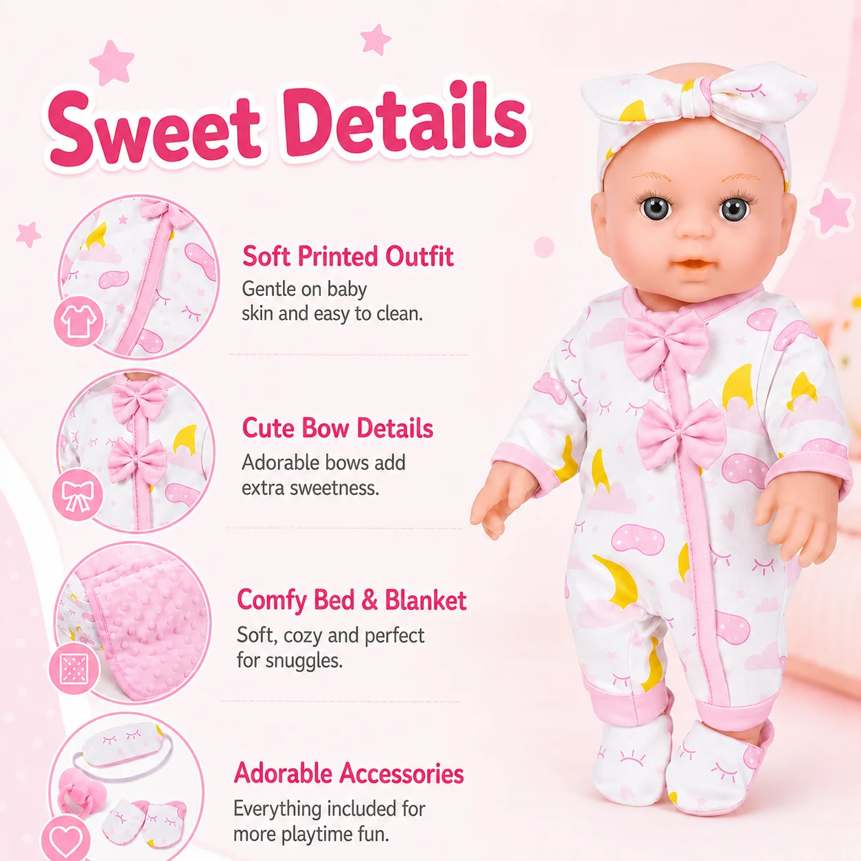 12inch 30cm Reborn Baby Doll w - Convertible Crib Set recension och pris
