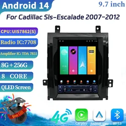 9.7inch Car Radio Multimedia Carplay 4G GPS For Cadillac Sls-Escalade 2007-2012 Android 14 Stereo Navigation Head Unit Screen