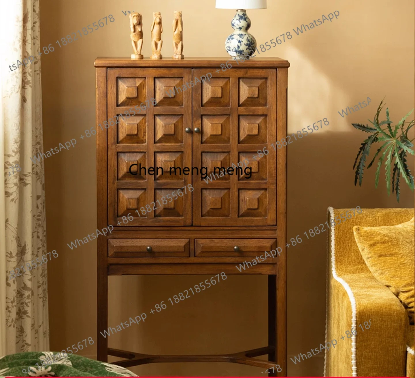 M138 Persimmon Life Pandora Jewelry Cabinet Bedroom Living Room Chest of Drawers Retro Storage Entryway Cabinet