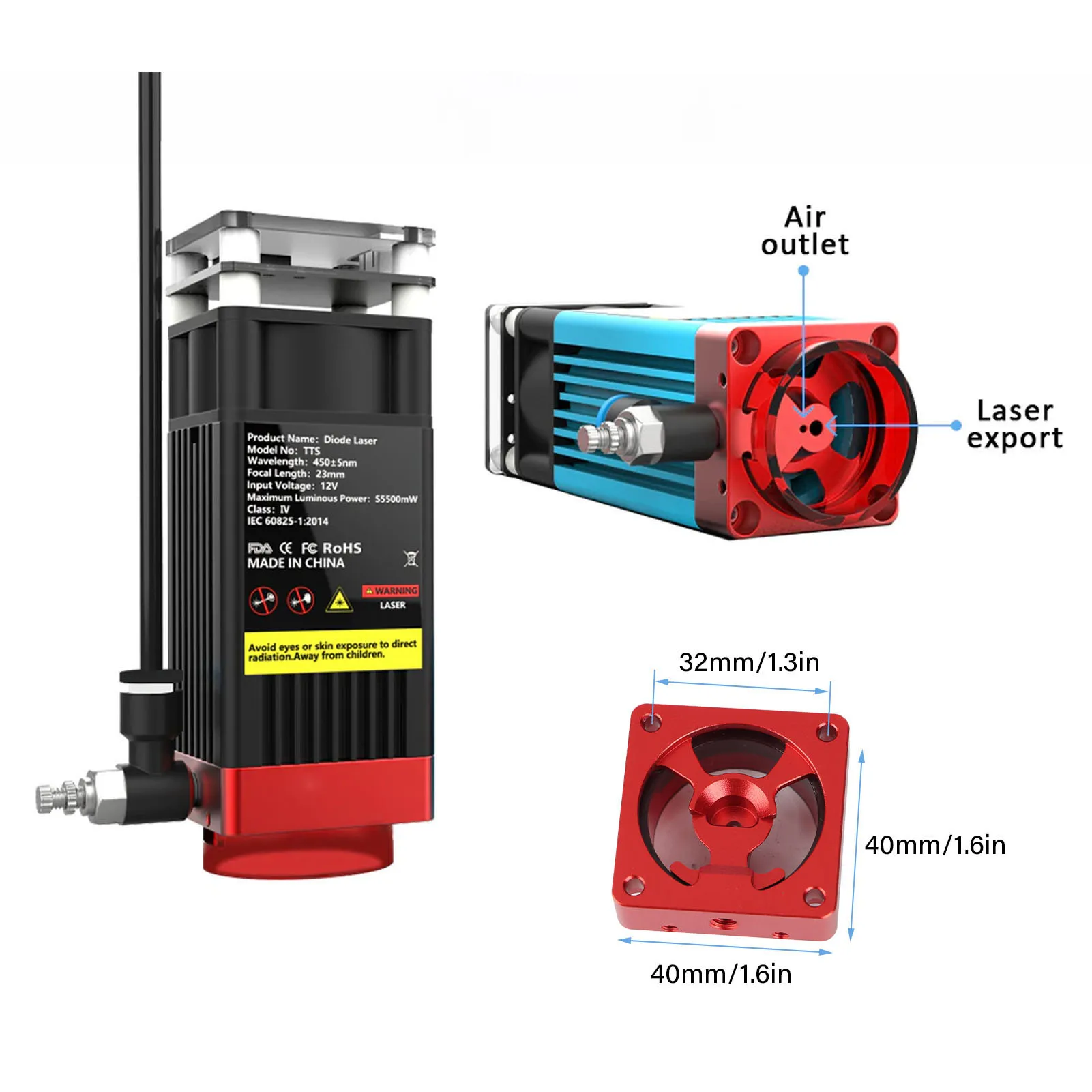 Pompa di assistenza pneumatica Flusso d'aria regolabile Kit di assistenza pneumatica a basso rumore per macchina da taglio per incisione laser Macchina per incisione Air Assist
