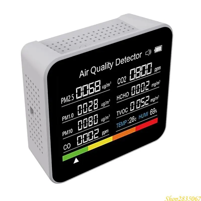 Air Quality Monitors Accurate Tester for CO2 Formaldehyde(HCHO) TVOC PM2.5/PM-10 Multifunctional Air Detectors 831F