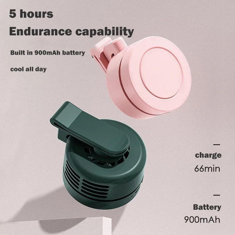 Portable Mini Clip Fan USB Rechargeable Cooling Neck Waist Outdoor Home Cooler Fan Table fan Mini fan Makeup fan Kawaii fan Fan