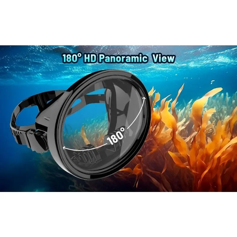 Diving Mask Goggles HD Anti-Fog Spearfishing Mask Freediving Mask Clear Panoramic Goggle with Adjustable Buckle for Free Diving