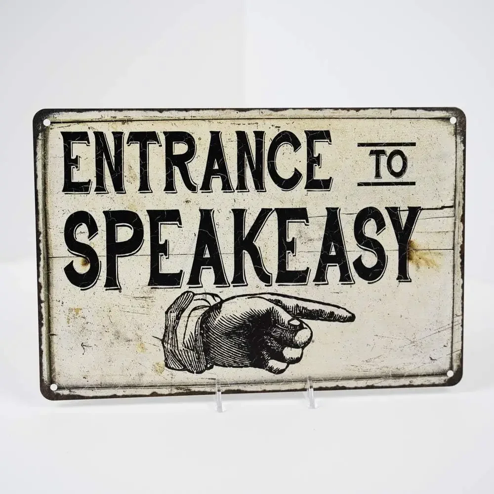 Entrance to Speakeasy Sign Decor Speak Easy Signs Great Gatsby Prohibition Decorations Rustic Farmhouse Roaring 20s