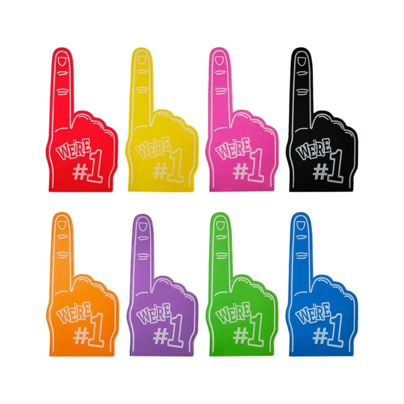 Pack of 8 Cheerleading Sponge Gloves Comfortable EVA Foam Hands for Cheering