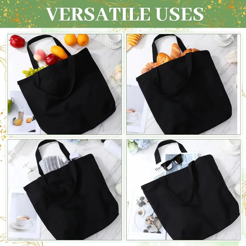 حقائب قماش كبيرة جدًا - 20 قطعة من أكياس القطن الفارغة مقاس 19.7 × 15.8 بوصة مع مقابض بسحاب لتسوق البقالة والقابلة لإعادة الاستخدام