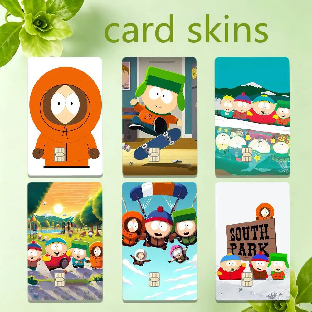 

Funny S-South Park 4pcs 1Set HD Waterproof Card Skins Protective Stickers for Credit Bank Game Cards