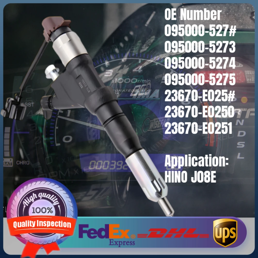 

095000-5274 23670-E0251 Diesel Fuel Injector 095000-527# 23670-E025# for HINO J08E Diesel Engine