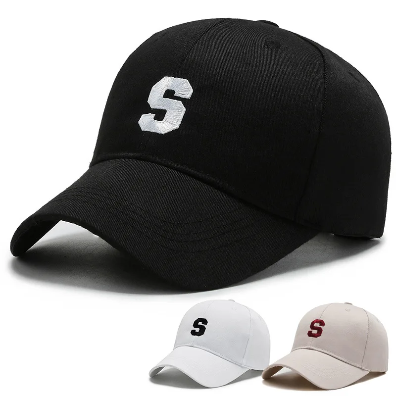 Cotton Women Baseball Cap Male Casual Embroidery Letter S Sun Hats Spring Summer Unisex Fashion Solid Color Simple Hip Hop Caps