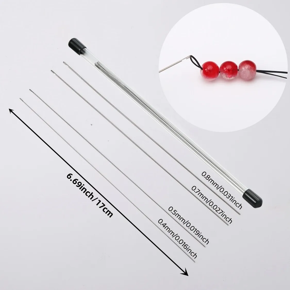 2 pc Stainless Steel Needle With Opening Side For Threading Beads AndStrings, DlY Beads Threading Tool  Jewelry Making