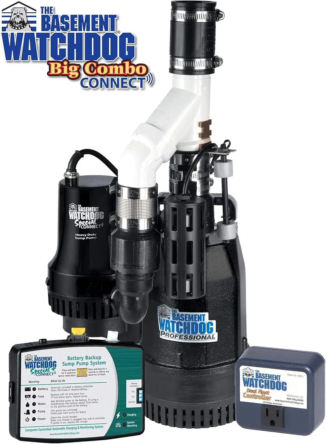 Big Combo CONNECT Model CITS-50 ½  Primary and Battery Backup Sump Pump System with Smart WiFi Capable