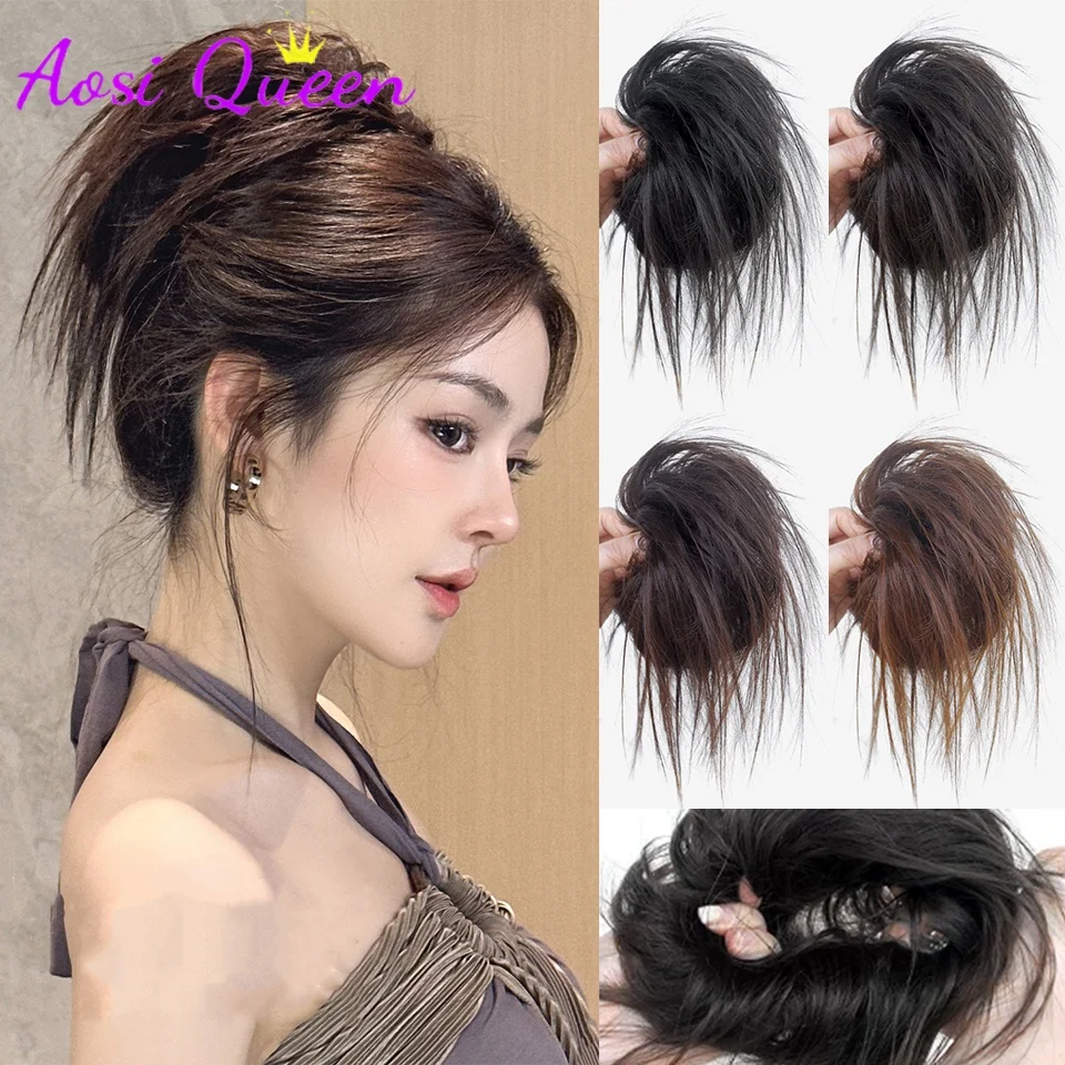 

Synthetic Messy Hair Bun Piece Updo Fake Scrunchies Extension Curly Hairpieces Ponytail Chignon Headband Hair Buns for Women