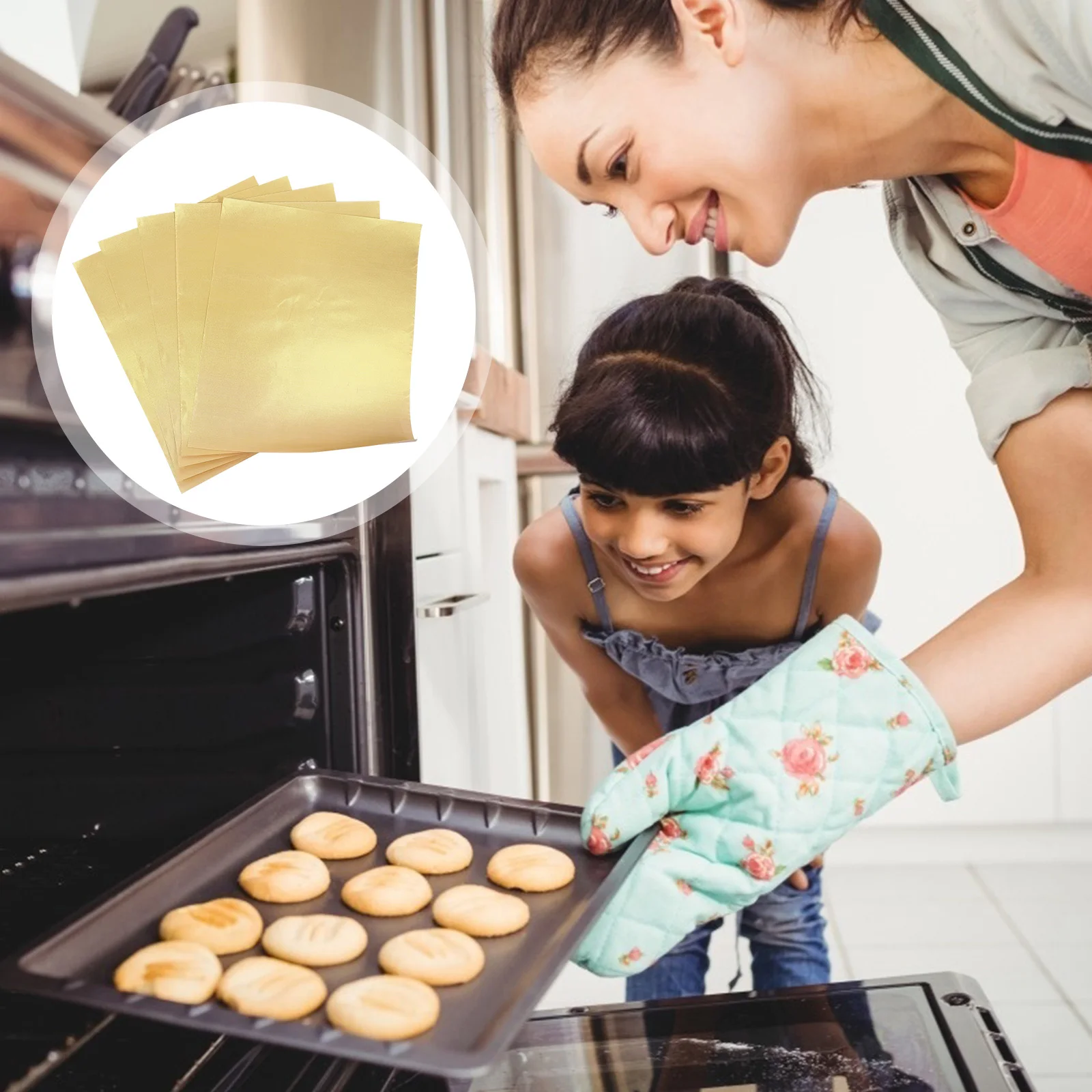 

5pcs Baking Mat Barbecue Grilling Cooking Tray Liner Heat Resistant Reusable Non Stick Food Safe Easy Clean Oven